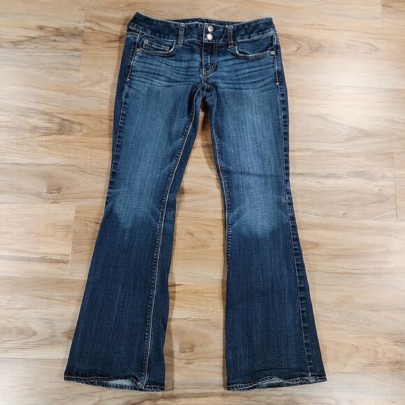 🐞American Eagle Blue Stretch Artist Bootcut Jeans Size 6/28 - Picture 3 of 12